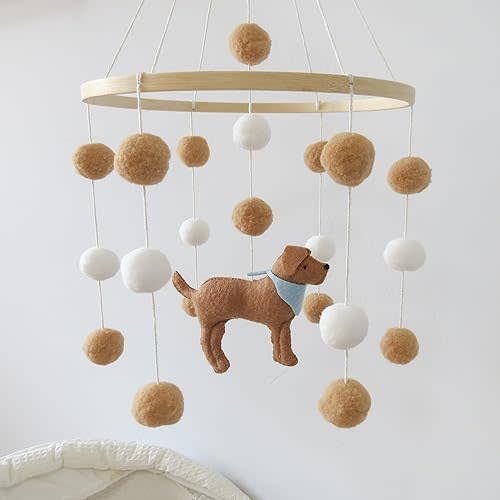 Baby Crib Mobile for Dog Theme Baby Mobile for Crib Mobile for Bassinet with Felt Ball