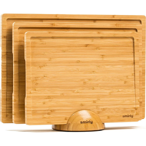 CG INTERNATIONAL TRADING Wooden Cutting Boards For Kitchen - Bamboo Cutting Board Set, Chopping Board Set - Wood Cutting Board Set With Holder - First Apartment Kitchen Essentials, New Home Kitchen Accessories | Wayfair