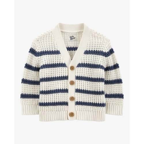 Baby Striped Button-Front Sweater Knit Cardigan - Cream - OshKosh | Carter's