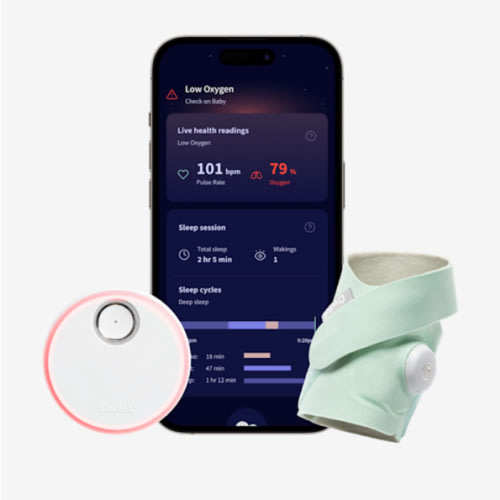 Owlet Dream Sock - FDA-Cleared Smart Baby Monitor with Live Health Readings and Notifications - Mint