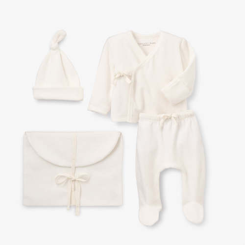 Whisper White Velour Layette Set – Elegant Baby