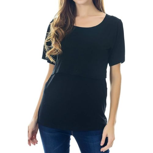 Smallshow Women's Maternity Nursing Tops Short Sleeve Breastfeeding Clothes