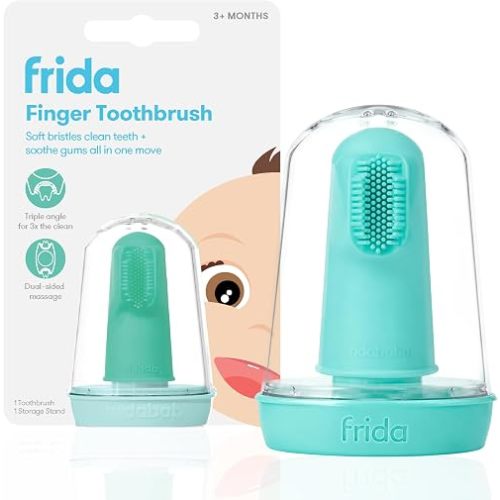 Frida First Finger Toothbrush with Storage Case, Quick Clean, 1pk