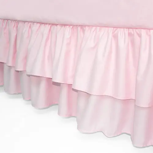 American Baby Company Double Layer Ruffled Crib Skirt, Blush Pink, for Girls, 1 Count (Pack of 1)