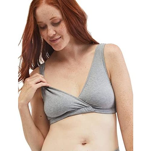 Motherhood Maternity Women's Soft Cotton Spandex Wrap Front Maternity & Nursing Sleep Bralette Bra S-3x