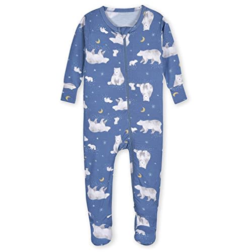 Gerber Baby Girls' Toddler Buttery-Soft Snug Fit Footed Pajamas with Viscose Made with Eucalyptus