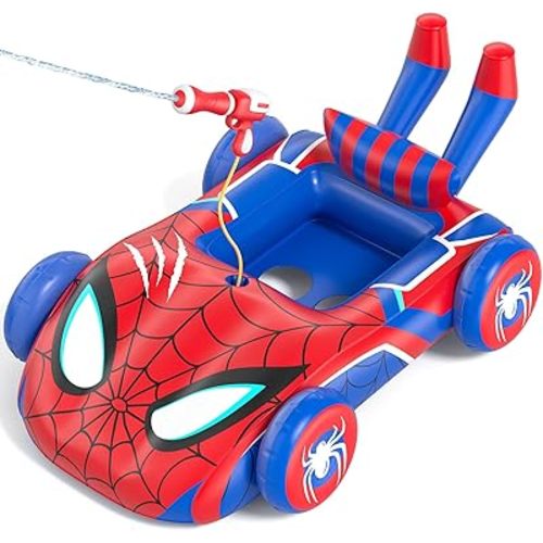 Kids Pool Floats with Water Gun, Spider Toddler Inflatable Pool Toys for Kids Age 3-8 Years Old, Summer Outdoor Water, Beach, Swimming Pool Toys Gift for Boys and Girls