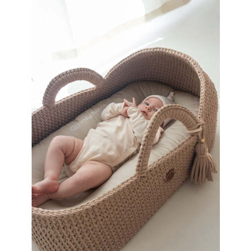 XL Moses Basket with Round Hood | Safe & Unique by Anzy Home