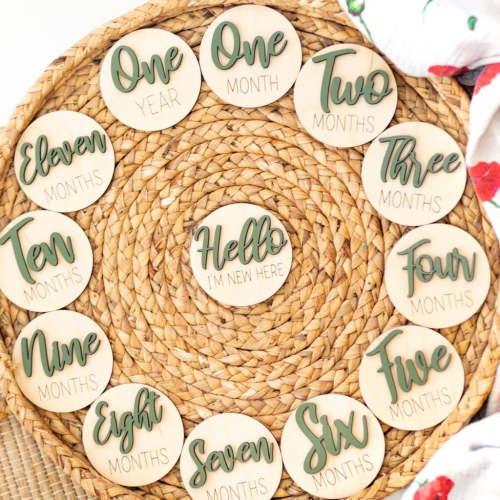 Wooden Monthly Baby Milestones - Color NYPD