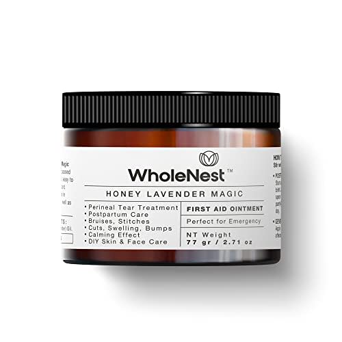 WholeNest Postpartum Essentials - Honey Lavender Magic Perineal Liquid Balm for Postpartum Care, C-Section Recovery, All-Natural Honey & Lavender, Soft Smooth Soothing Texture for Cuts, Scrapes, Burns