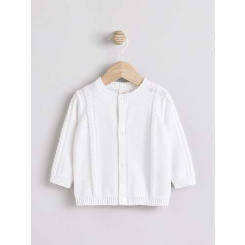 White Cable Knitted Baby Cardigan