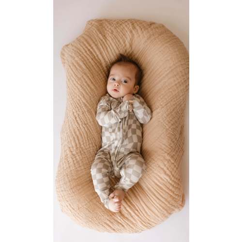 Bamboo Zip Pajama | Wavy Checker