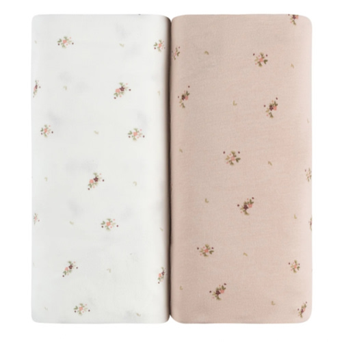 Ivory/Pink Floral Crib Sheet Set – Ely's & Co.