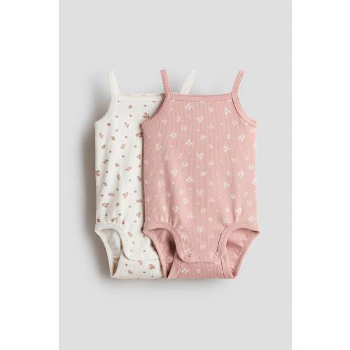 2-PACK RIBBED COTTON BODYSUITS