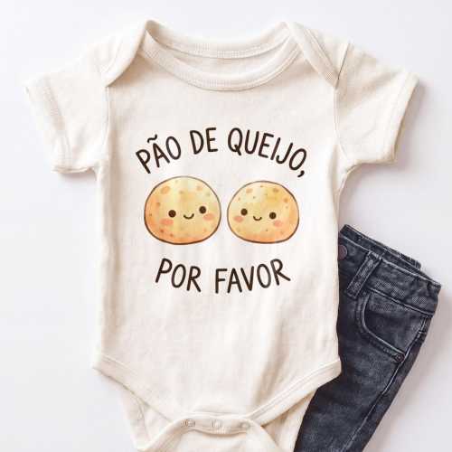 Pão de Queijo Por Favor Baby Onesie - Cute Brazilian Food Bodysuit