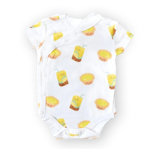 Organic Cotton Baby Onesie - Lemon Tea + Egg Tart | The Wee Bean