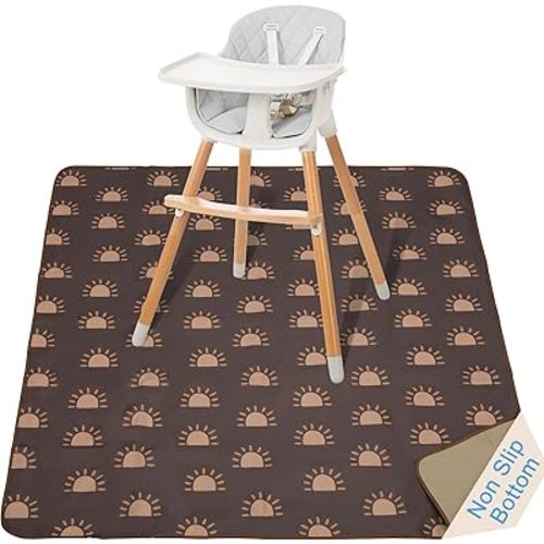 Baby Splat Mat for Under high Chair, Water Resistant & Anti-Slip Spill Mat, Reusable Splash Mat for Kids, Floors or Tables, Playtime Mat and Table Cloth, 51 * 51"