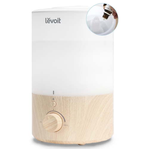 Levoit Cool Mist Humidifier for Room, 3L Top Fill humidifier for Large Rooms, Bedrooms, Baby, With Nightlight, Dual 150, Wood