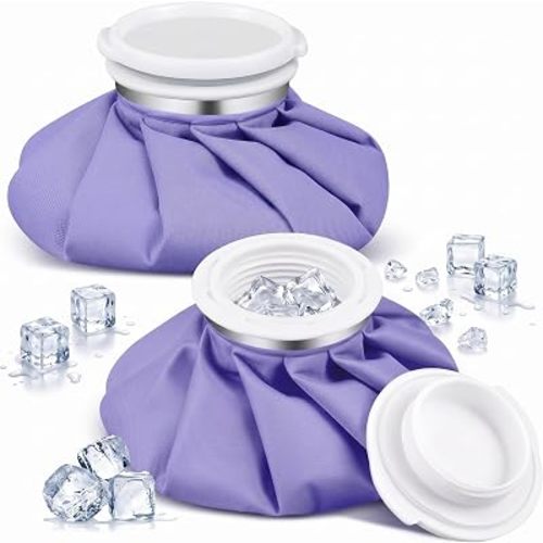 Honoson Reusable Ice Bags for Injuries 2 Pack, 5.5” Hot & Cold Ice Packs, Leak Proof Cold Compress for Pain Relief, Swelling, Sprains, Headache, Fever & Summer Cooling Relief, Toothache(Purple)