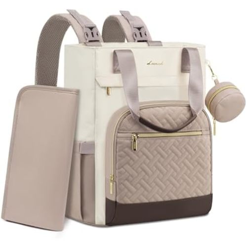 LOVEVOOK Diaper Bag Backpack, Large Capacity Portable Baby Bag with Foldable Diaper Changing Pad, Waterproof Baby Diaper Bags Gift for Mon Dad, Dark Coffee