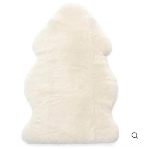 Sheepskin Rug for Babies, 100% Natural, Shorn Lambskin Wool, 2 x 3 Feet, Ivory