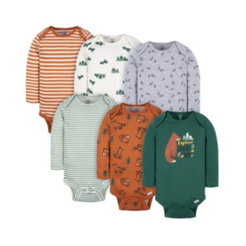 Baby Boys Long Sleeve Onesies Bodysuits, 6-Pack