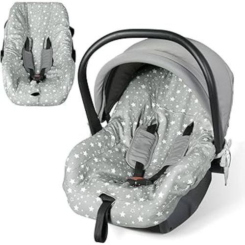 Orzbow Infant Car Seat Cover Liner, 100% Cotton Baby Seat Protector Cover, Universal Fit Carseat Liner for Travel System Car Seats, Breathable & Prevent Dirt, Machine Washable, 0-12 Months, Gray