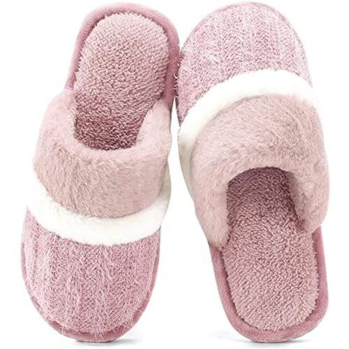 Cozy Slippers for Women Indoor and Outdoor Fuzzy House Shoes with Memory Foam Anti-Skid Sole Gifts for Women Mom Ladies