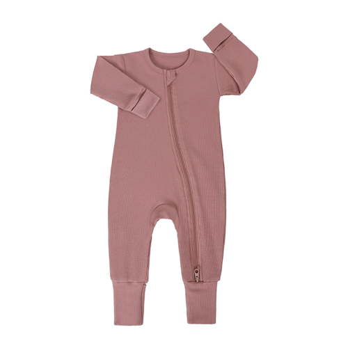 AJIWYH 7 Month Boy Clothes Baby Ribbed Pajamas Girls Boys Zipper Long Sleeve Romper Jumpsuit (Hot Pink,0-3 Months)