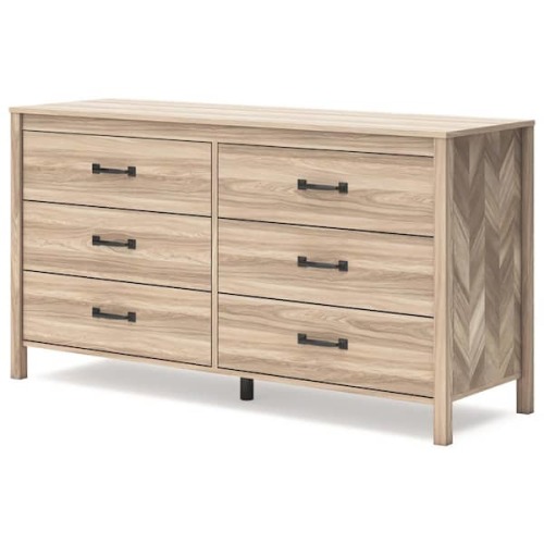 Battelle Brown 6 Drawer 60 in. Dresser