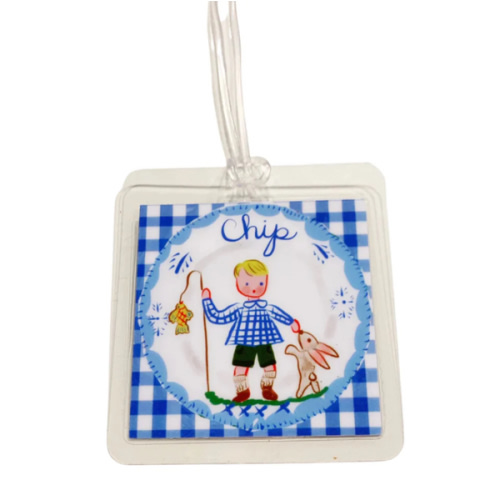 Boy Bag Tag - Blue Gingham | Tricia Lowenfield Design