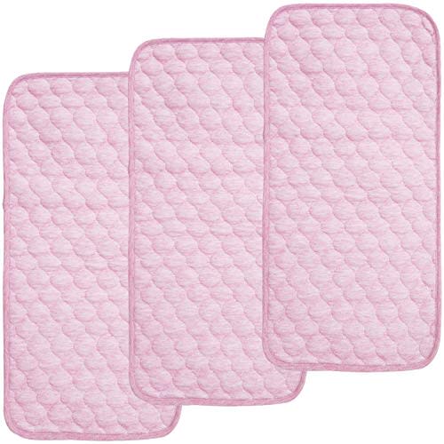 BlueSnail Quilted Thicker Waterproof Changing Pad Liners,3 Count(Pink 13” x 27”)