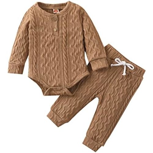 Qiylii Toddler Baby Girls Boys Twist Knit Sweater Shirt Top and Pants Cotton Warm Clothes Winter