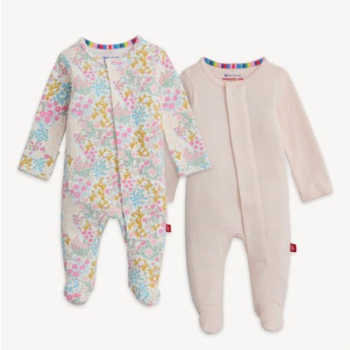 Organic Cotton Footie 2pck Meadow Song / Countryside Stripe Magnetic Me