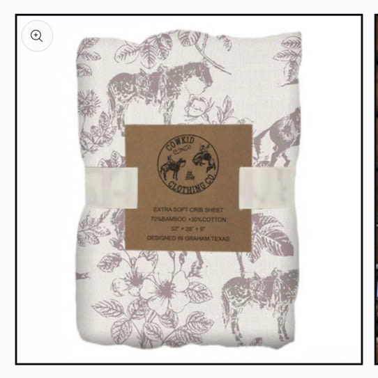 Western Daydream Rose Cotton Muslin Crib Sheet – Cowkid Clothing Company