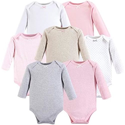 Hudson Baby Baby Girl's Cotton Long-Sleeve Bodysuits 7-Pack