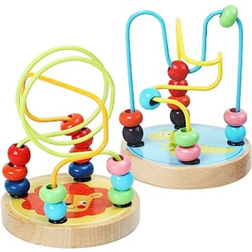Bead Maze Toy for Toddlers Wooden Colorful Roller Coaster Educational Circle Toys Learning Preschool Toys Birthday Gift for Boys and Girls