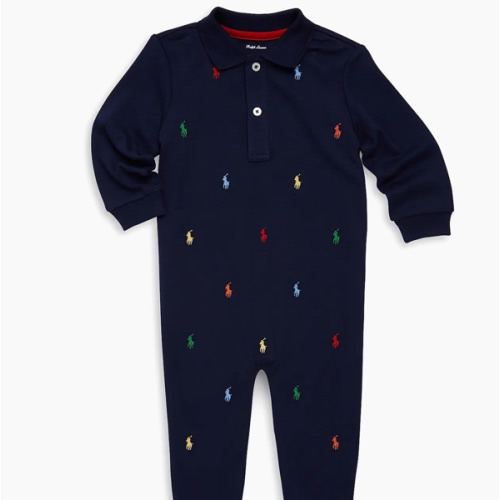 6 Months Polo Ralph Lauren Baby Boy's Pony Cotton Interlock Coverall | Saks Fifth Avenue