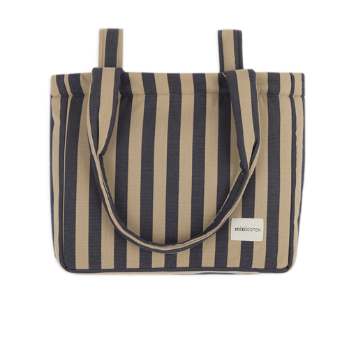 Handle Bag Navy + Caramel · Minicoton