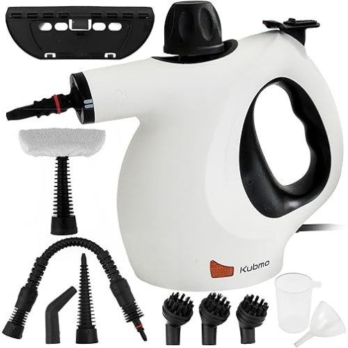 Handheld Multi-Surface Pressurized Steam Cleaner with 11 pcs Accessories, 15.2oz Tank Multi-Purpose Steamer for Home Use, Natural Steamer for Cleaning Tile, Floor, Bathroom, Window, Upholstery, Grease