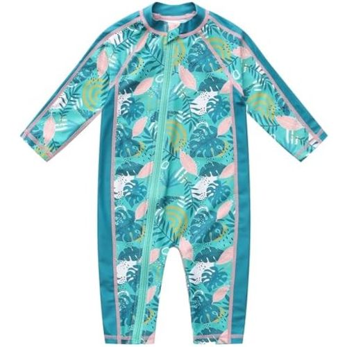 Baby Swimsuit UPF 50+ Sun Protection One Piece Zipper Beach Swimwear for Little Boys Girls Toddler