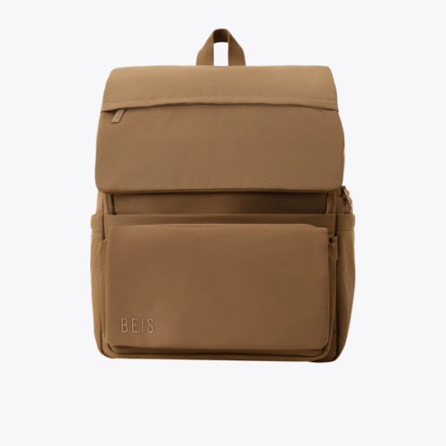 BÉIS 'The Ultimate Diaper Backpack' in Camel - Diaper Bag Backpack in Camel Brown