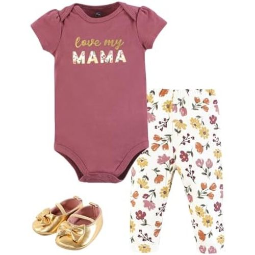 Hudson Baby Unisex Baby Cotton Bodysuit, Pant and Shoe Set