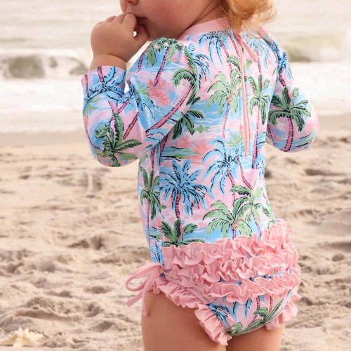 Long Sleeve Rash Guard With Ruffle Bottom | Best Sellers