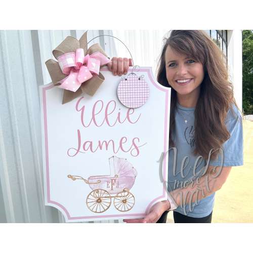 Baby Hospital Door Hanger - Baby Door Hanger - Baby Name Sign - Baby Girl - Baby Boy - Birth Announcement Sign