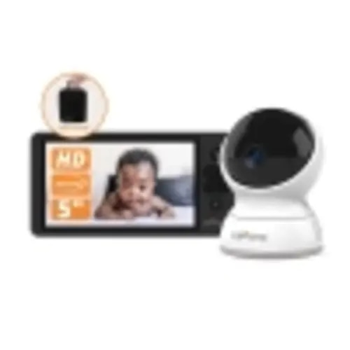Levana Ella Video Baby Monitor, NO WIFI, 720P HD PTZ Camera & 5” 720P HD Monitor, Up to 4 Days Battery, Up to 1000ft. Range Two-Way Talk & Night Vision