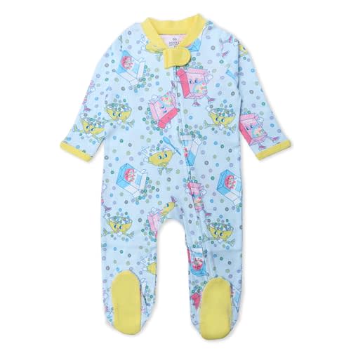 HonestBaby Sleep & Play Footed One-piece Pajama Sleeper 100% Organic Cotton, Baby Boys