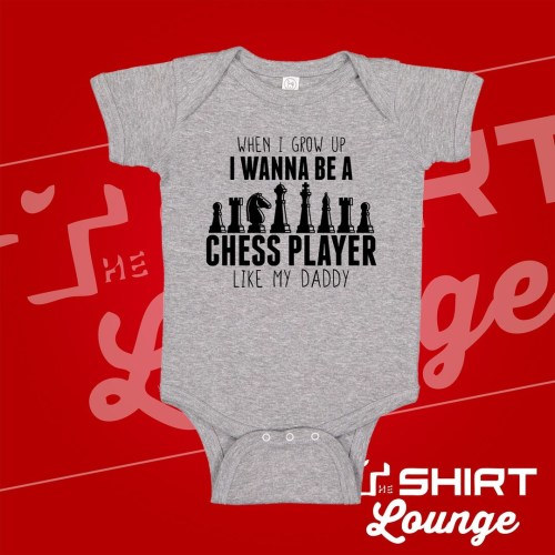 Chess Baby One Piece Infant Bodysuit | Play Chess Just Like My Daddy Toddler T-Shirt | Future Chess Player | Daddy&#39;s Buddy | Cute Clothing