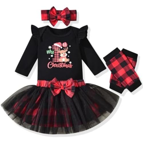 Aalizzwell Newborn Infant Baby Girls Holiday Skirt Outfit