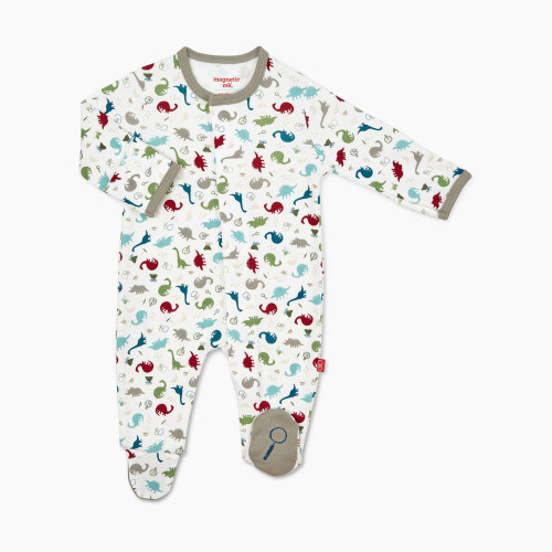 Magnetic Me Organic Cotton Footie - Dino Expedition, 0-3 M